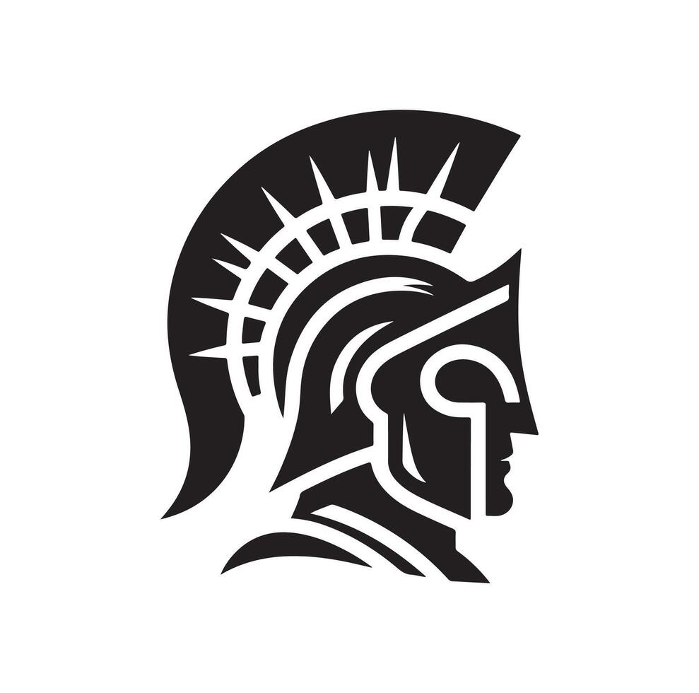 Greek warrior Spartan helmet illustration vector