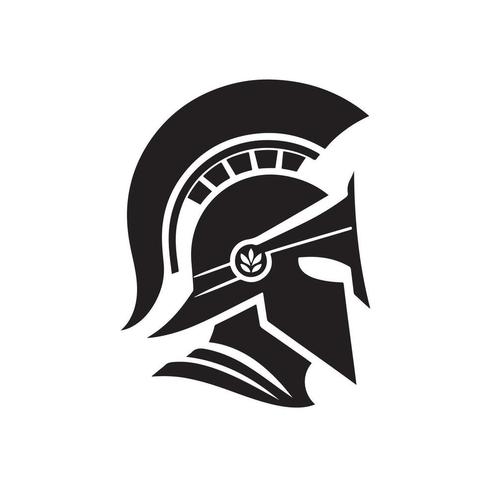 Greek warrior Spartan helmet illustration vector