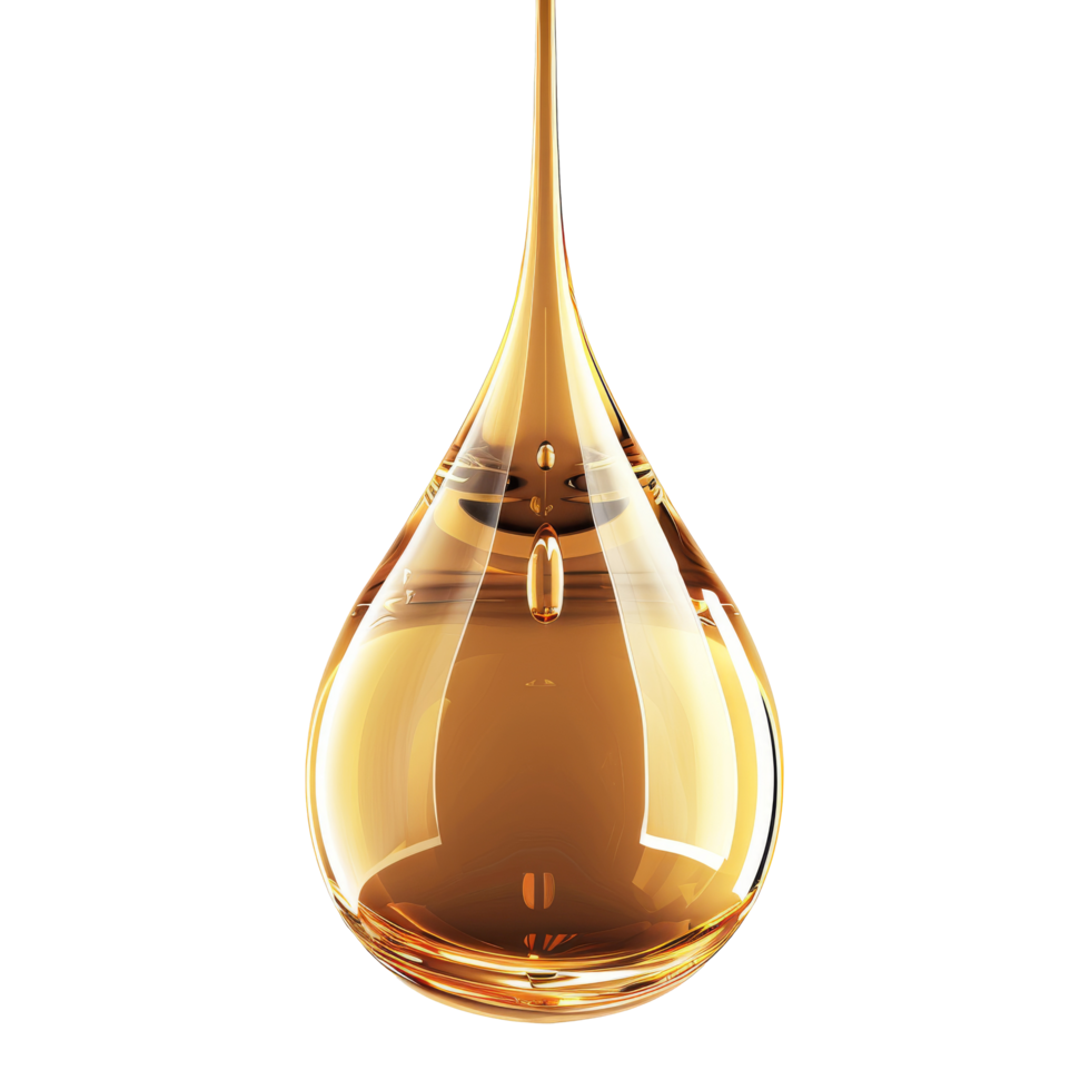 serum or oil or honey drop isolated on transparent background png