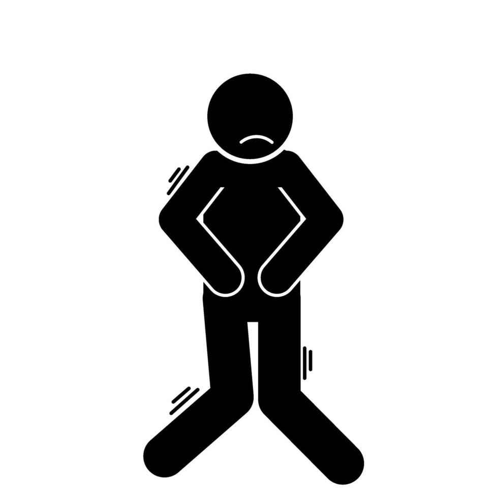 stick figure scared, shaking, shivering vector