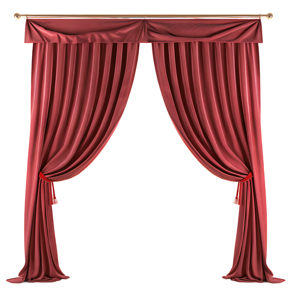 Scarlet Red Curtain Transparent Background Cutout png