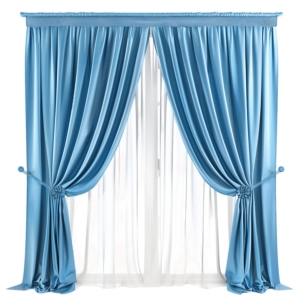 Subtle Blue Curtain Shades Transparent Isolation png
