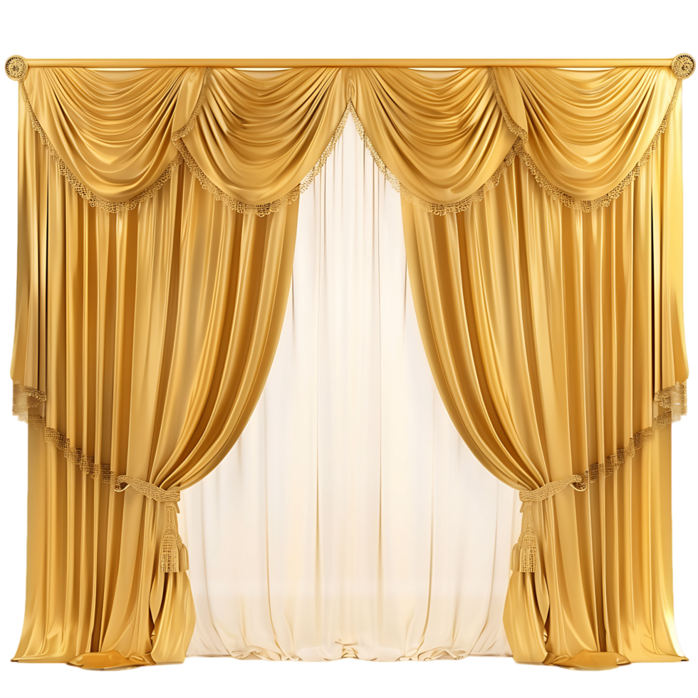 Regency Gold Curtain Design Transparent Background Cutout png