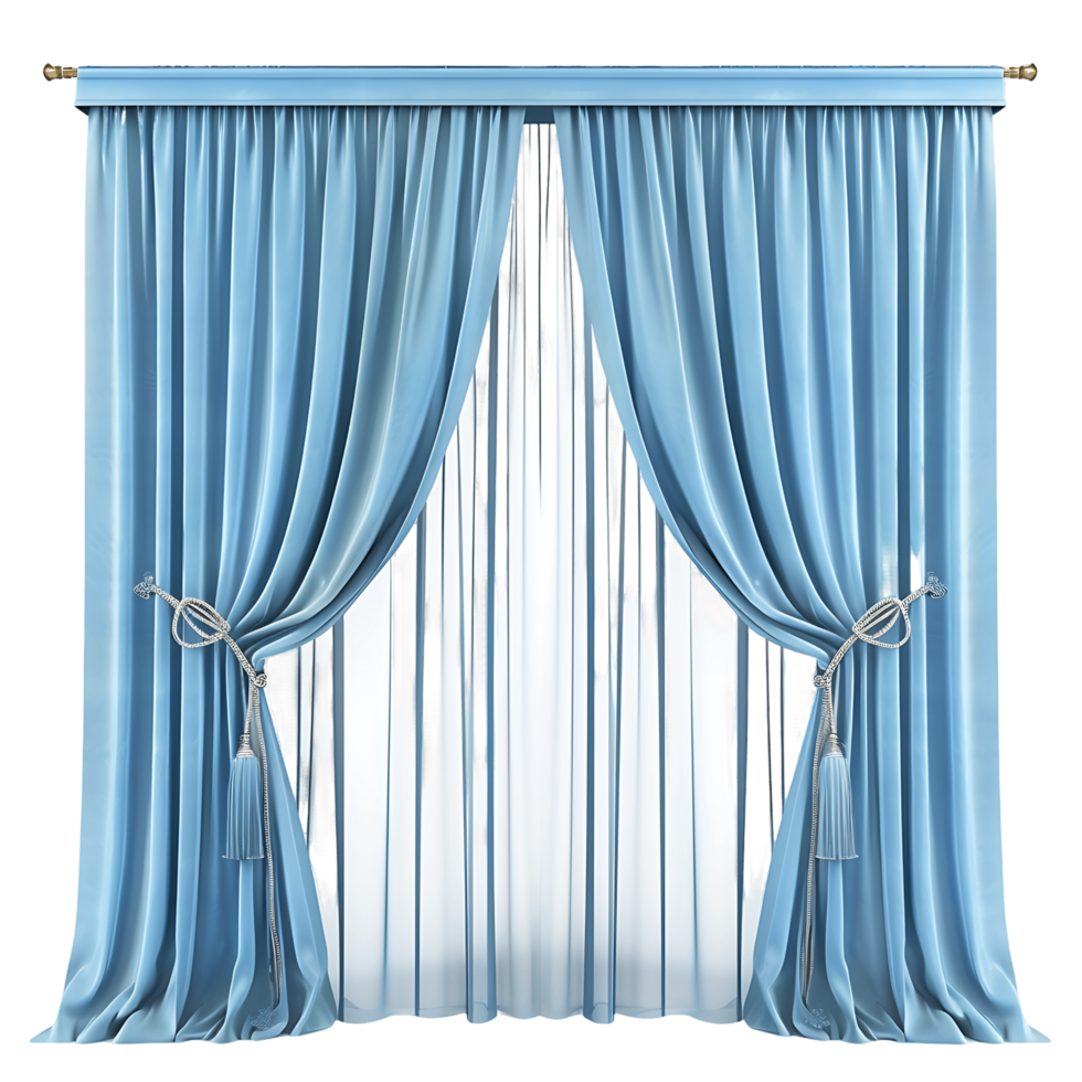 Classic Blue Curtain Transparent Background Isolation png