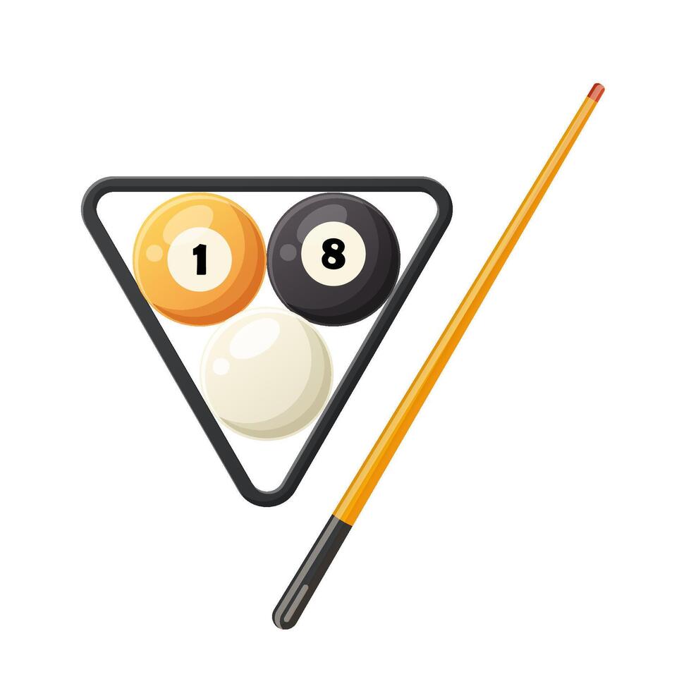 Billiard Ball and Cue Stick Clip Art vector