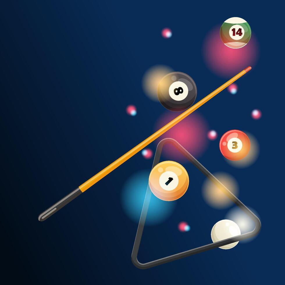 Realistic Billiard Elements for Professional Designs vector