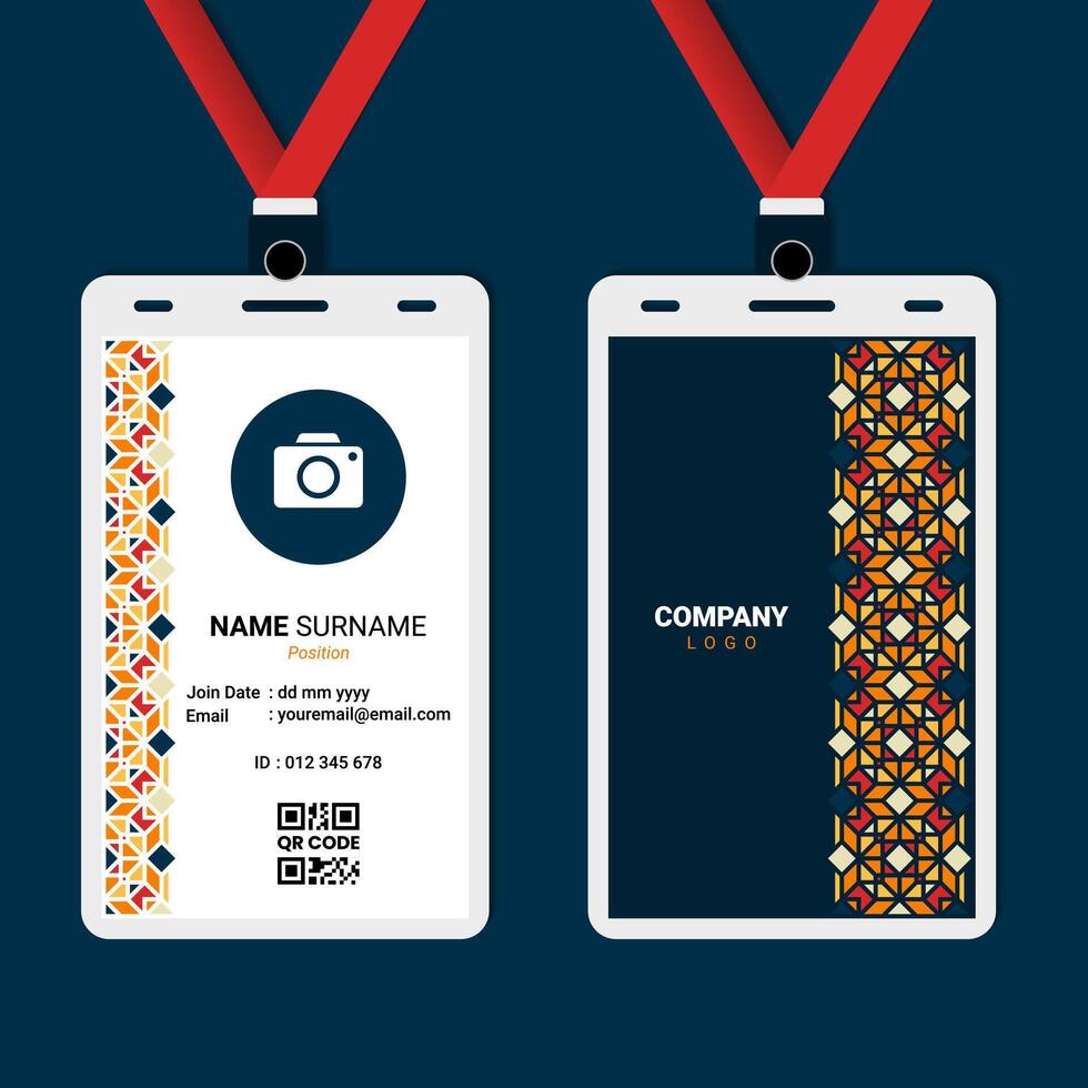 Arabic and Islamic Geometric ID Card Design for Business or Company vector