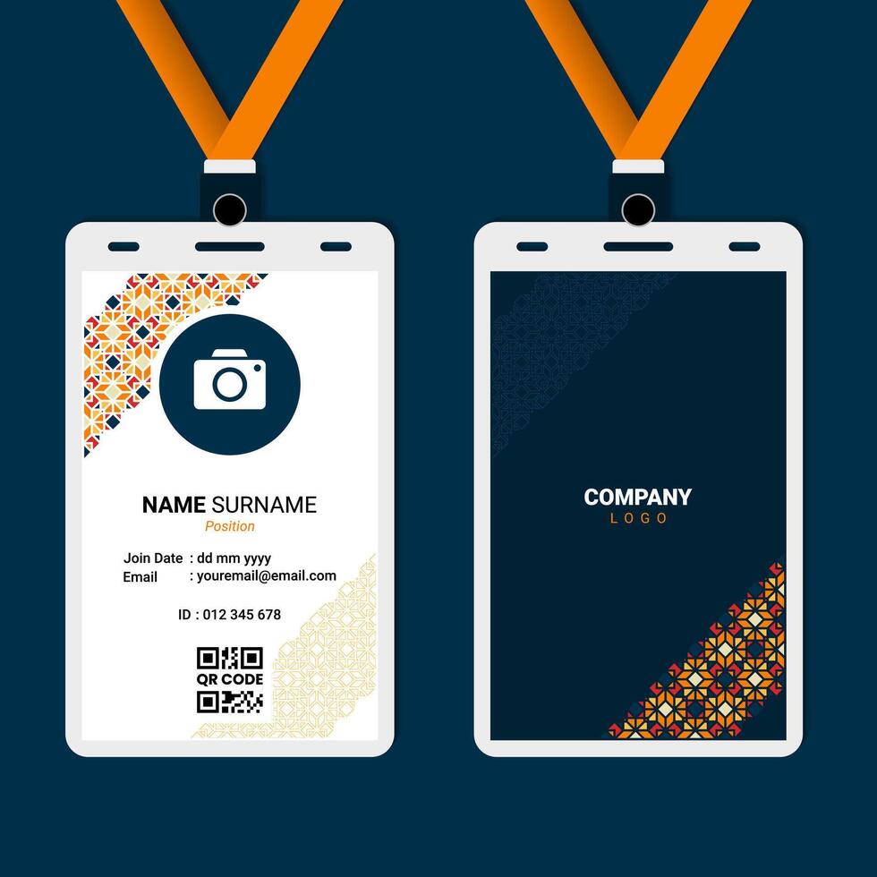 Arabic and Islamic Geometric ID Card Design for Business or Company vector