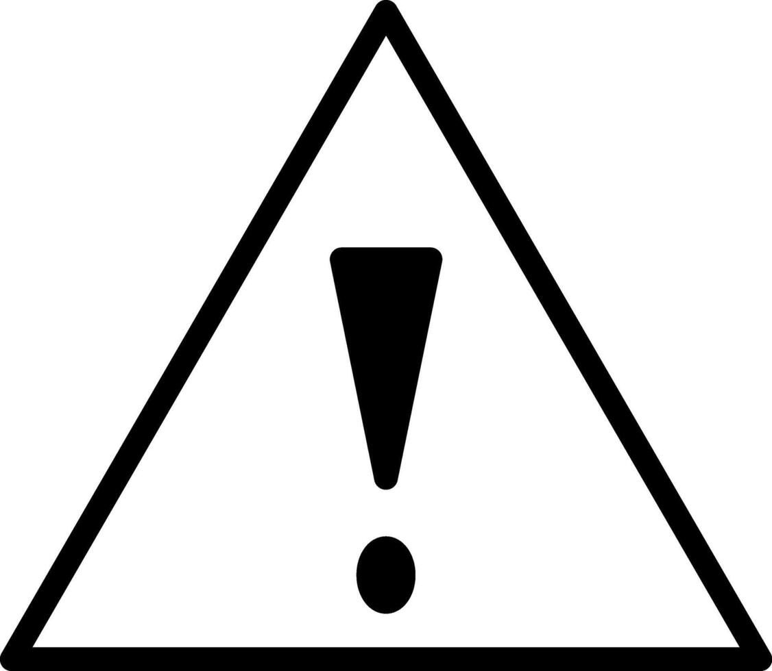 Warning symbol icon in minimalist style vector
