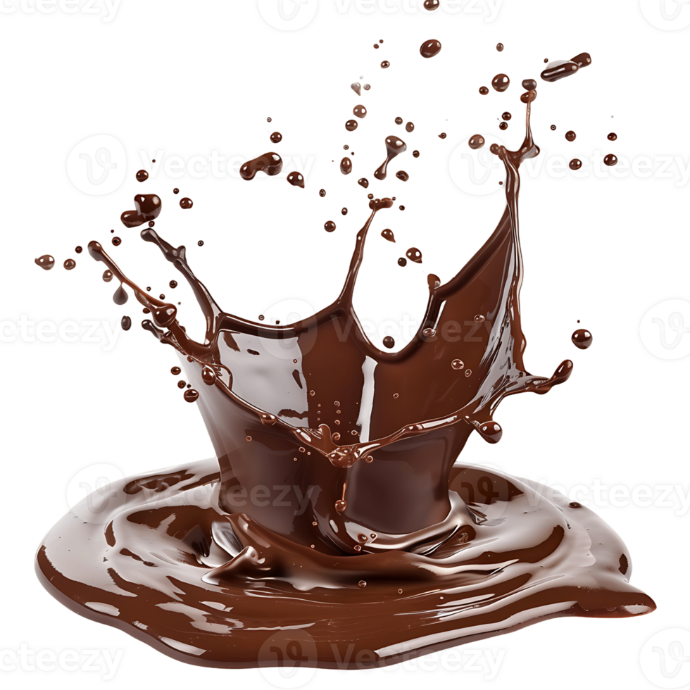 Velvety Chocolate Stream Isolated on Transparency png