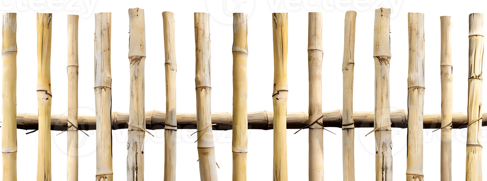 Bamboo Fence Segment Transparent Background Cutout png