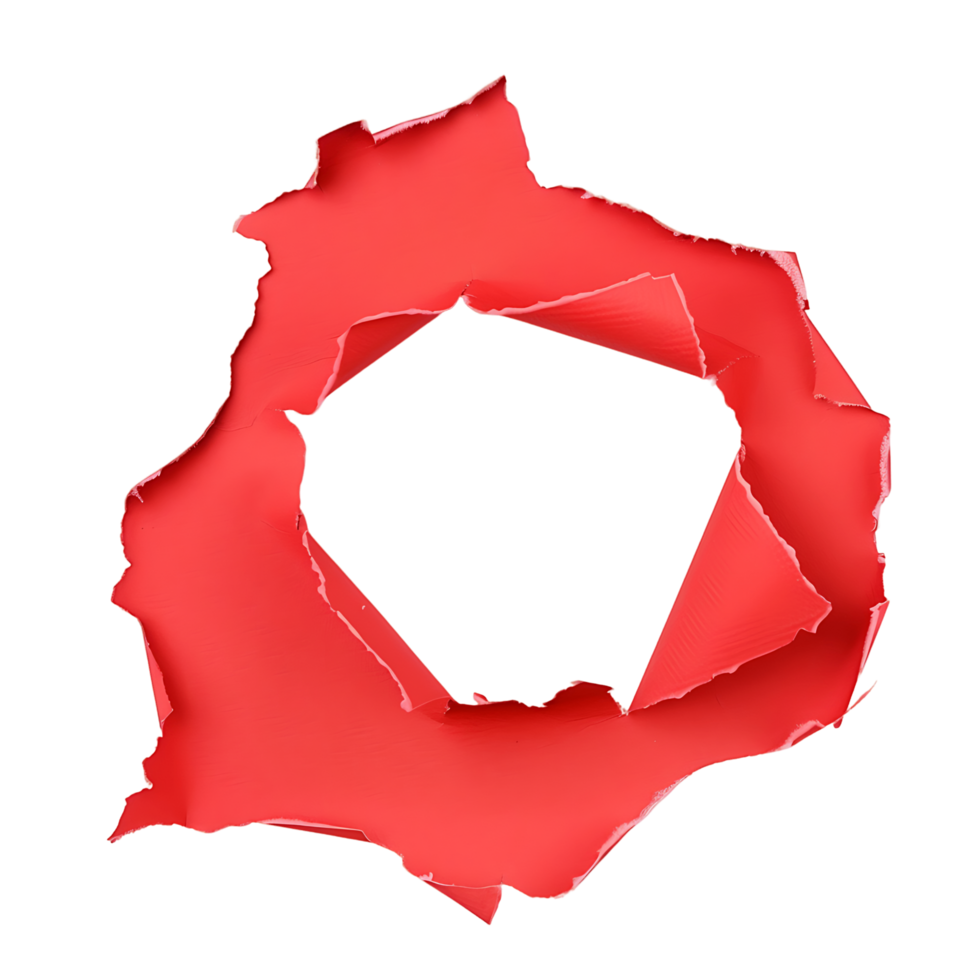 Red Paper Hole Enhanced Transparency Version png