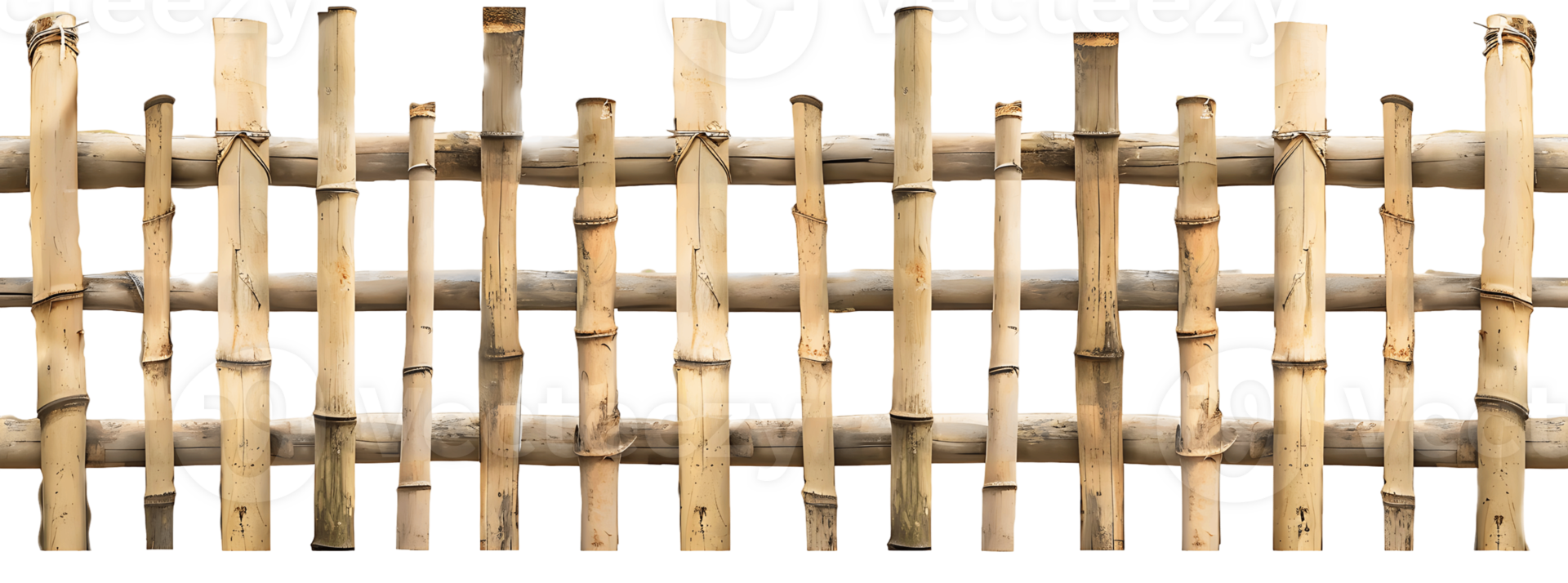 Traditional Bamboo Fence Transparent Background Cutout png