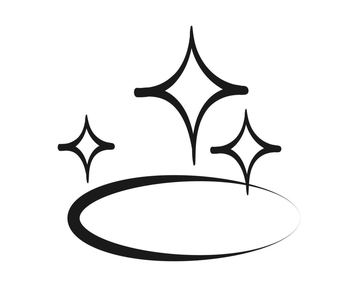 winkling stars. Shine icon, Clean star icon. doodle sparkle star. isolated on white background vector