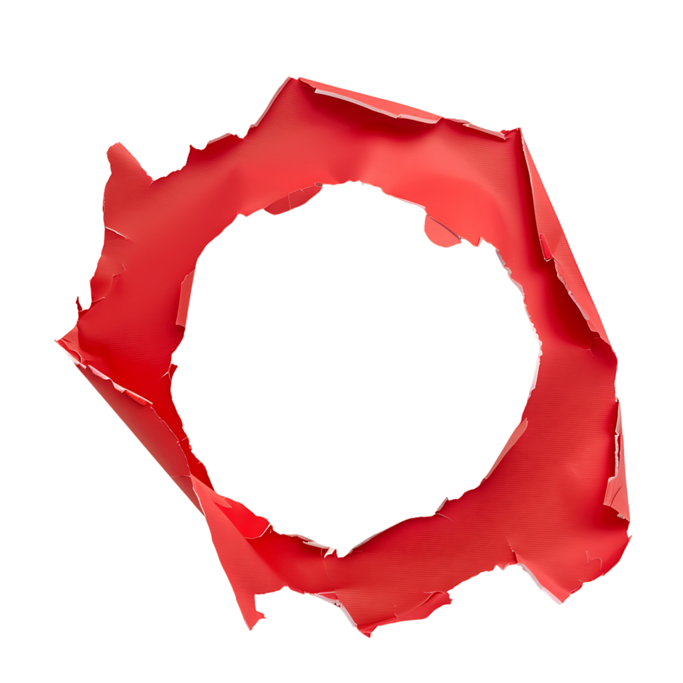Transparent Background Red Paper Hole Isolation png