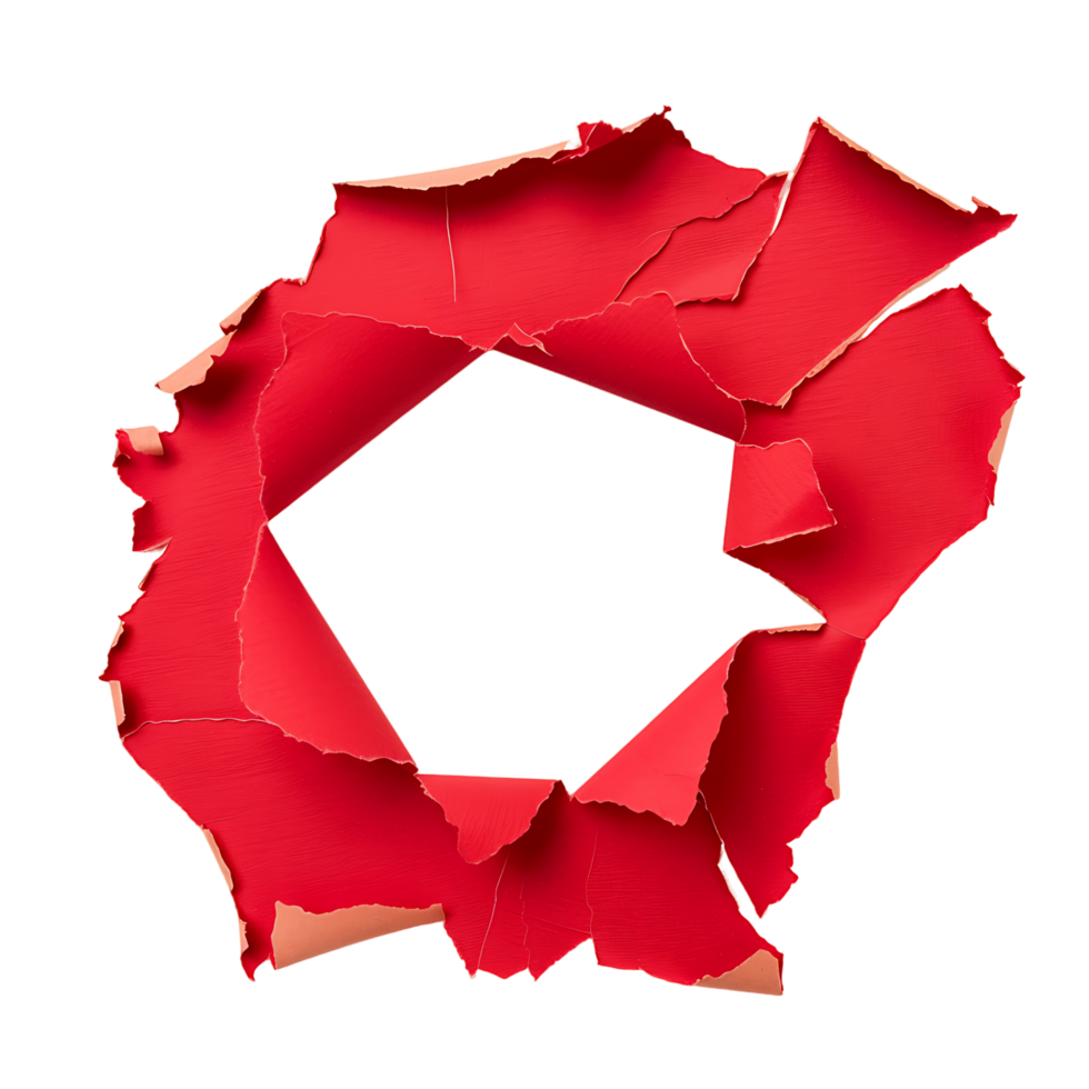 Clear Background Cutout of Red Paper Hole png