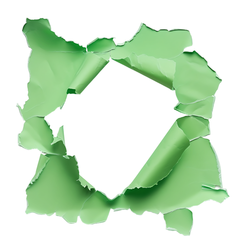 Green Paper Hole Cutout with Enhanced Transparency png