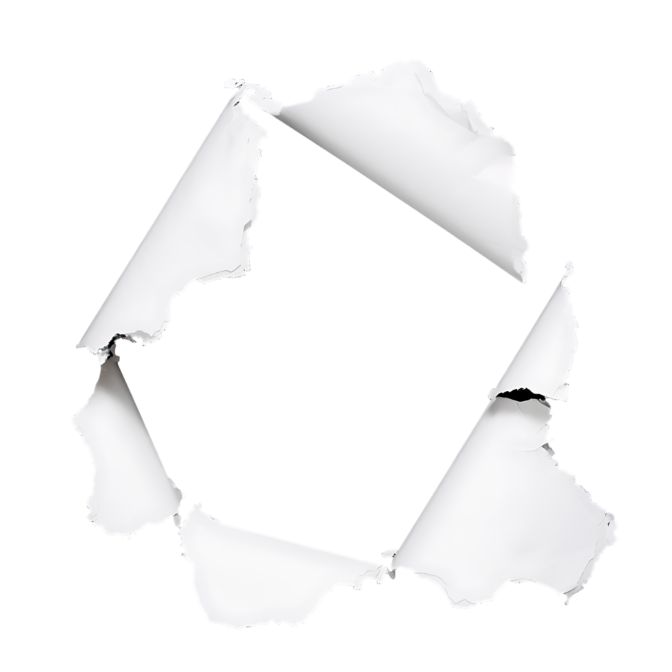 Clear Background Hole in White Paper Isolation png