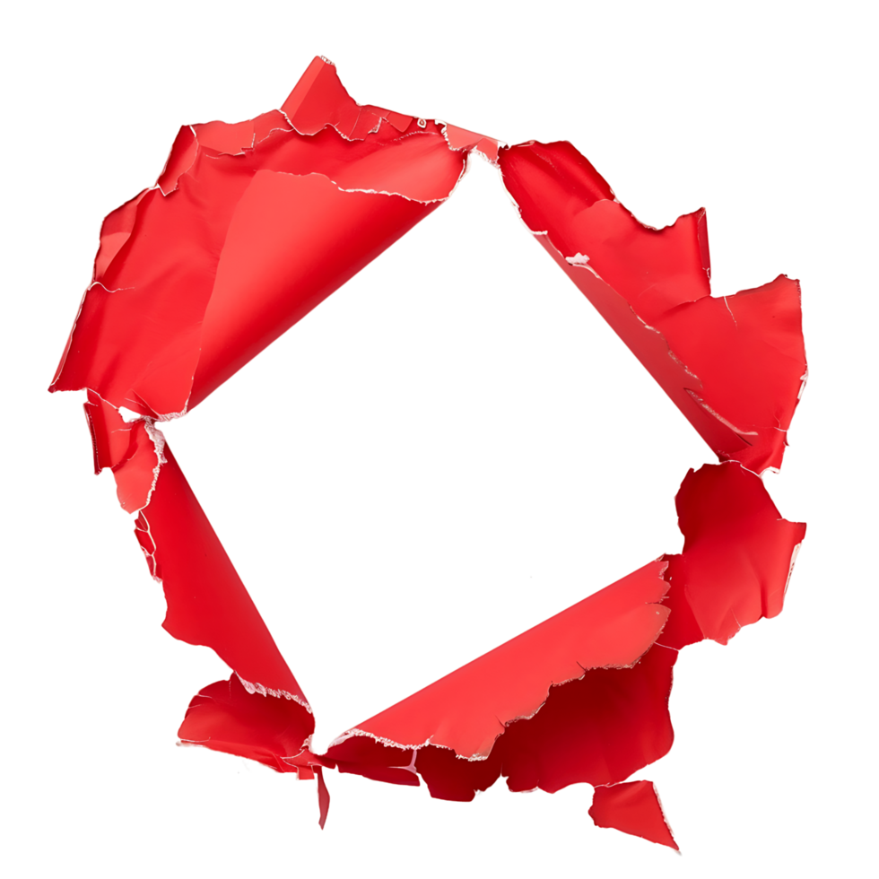 Hole in Red Paper Isolated Background Removed png
