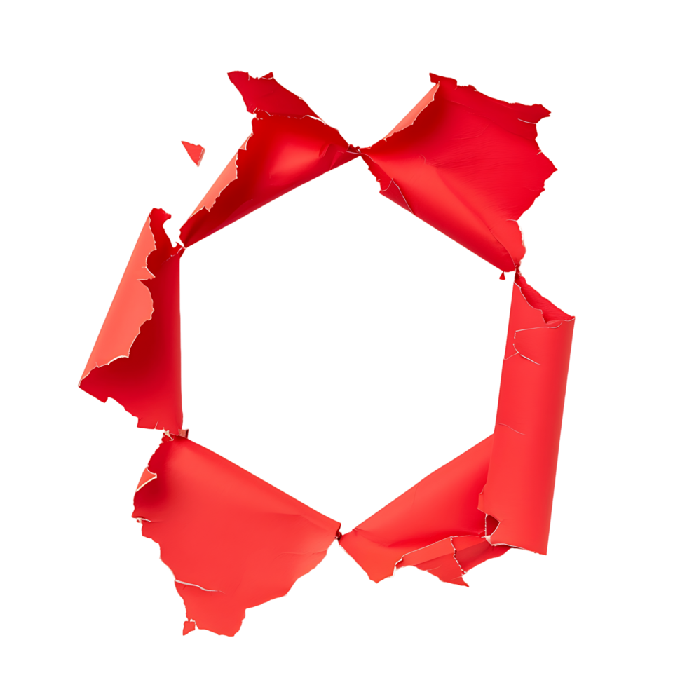 Red Paper with Clipped Hole Transparency png