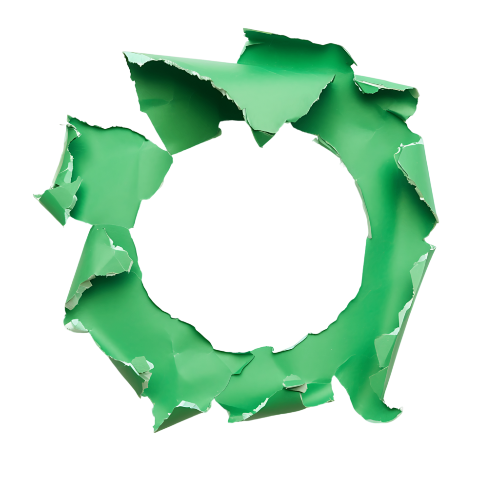 Green Paper with Clipped Hole Transparency png