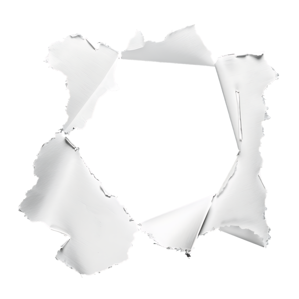 Transparent Background Cutout of White Paper with Hole png