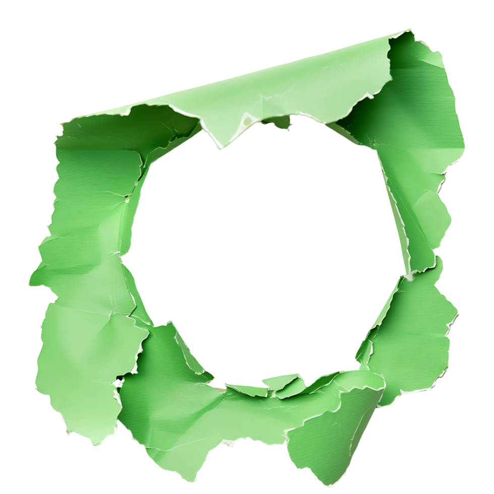 Transparent Background Green Paper Hole Isolation png