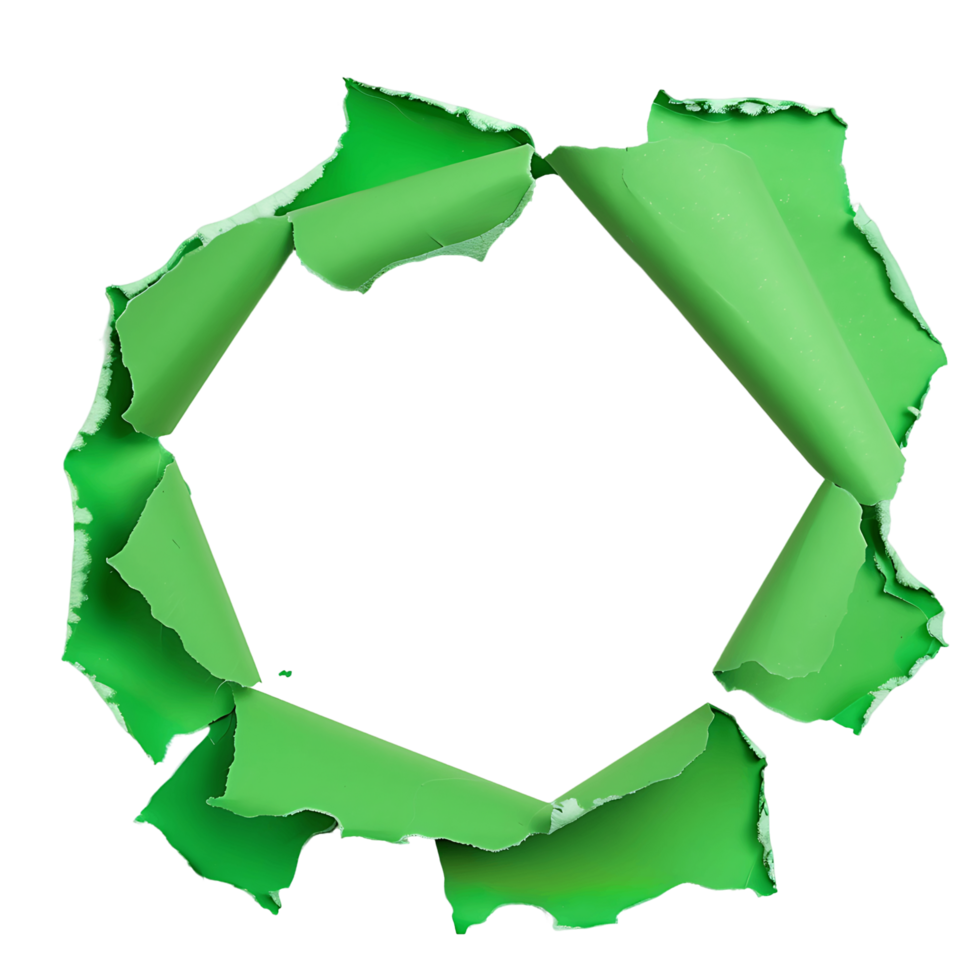 Hole in Green Paper Background Free Version png