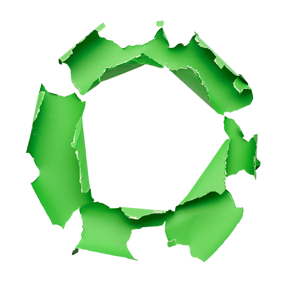 Green Paper Hole Enhanced Transparency Version png