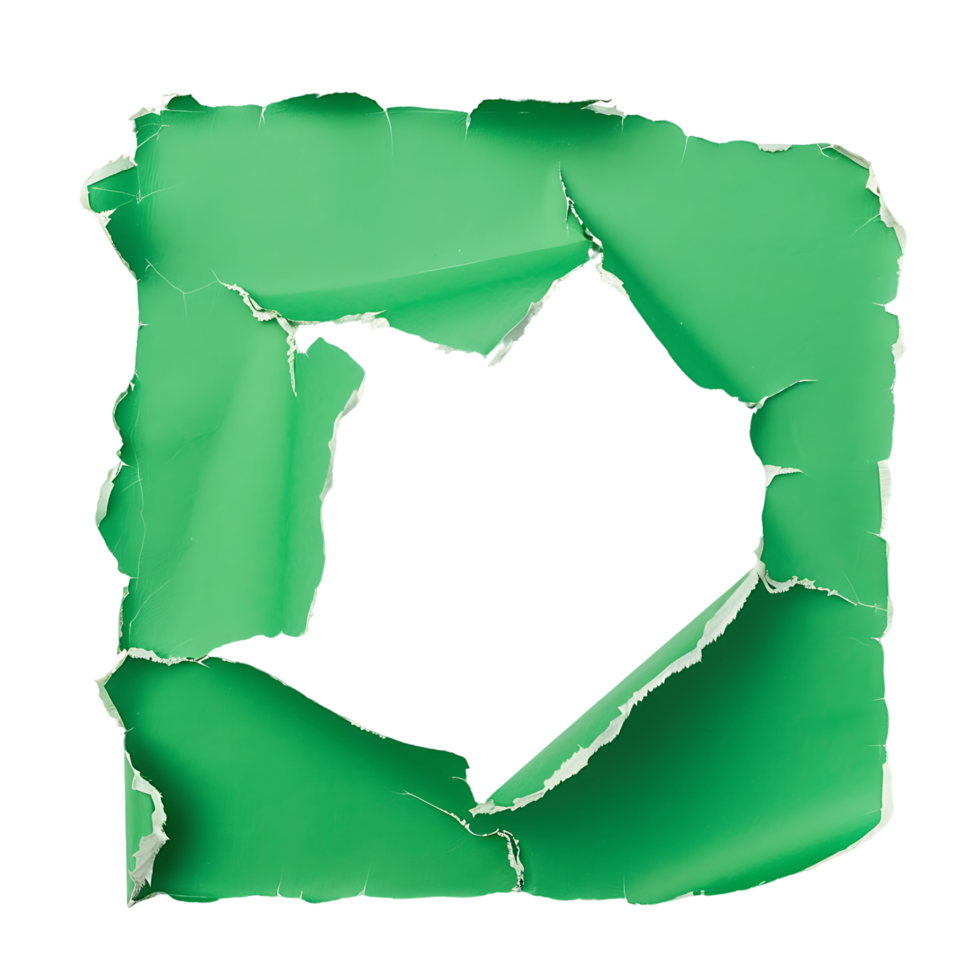 Green Paper Hole with Pure Transparency png