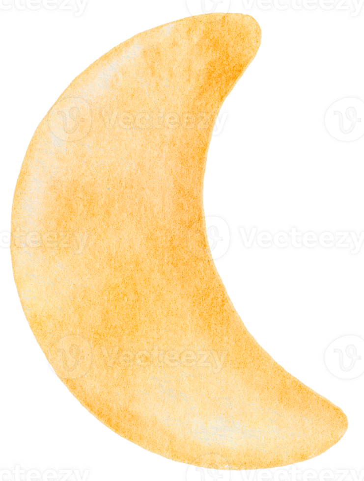 Watercolor Yellow Moon png