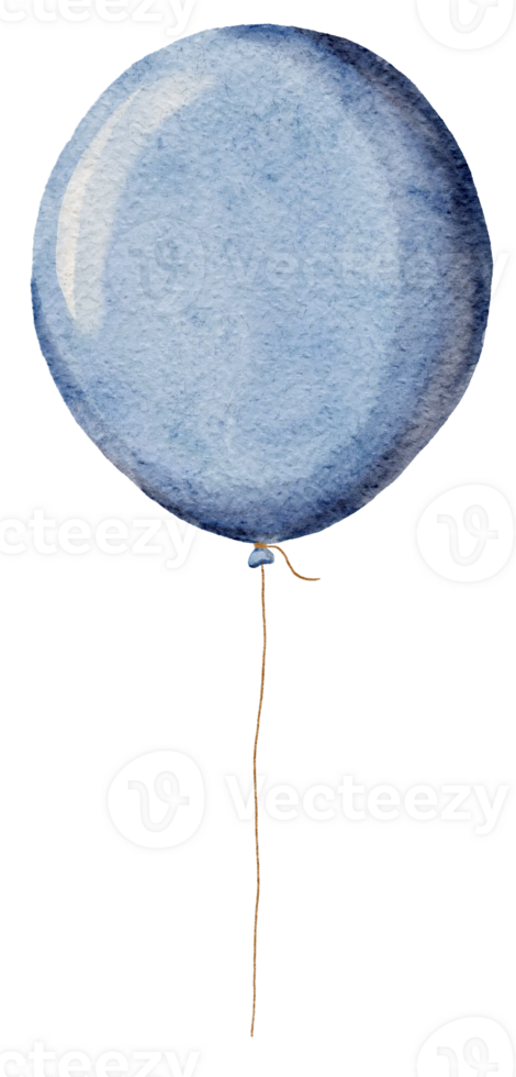 Watercolor blue balloon png