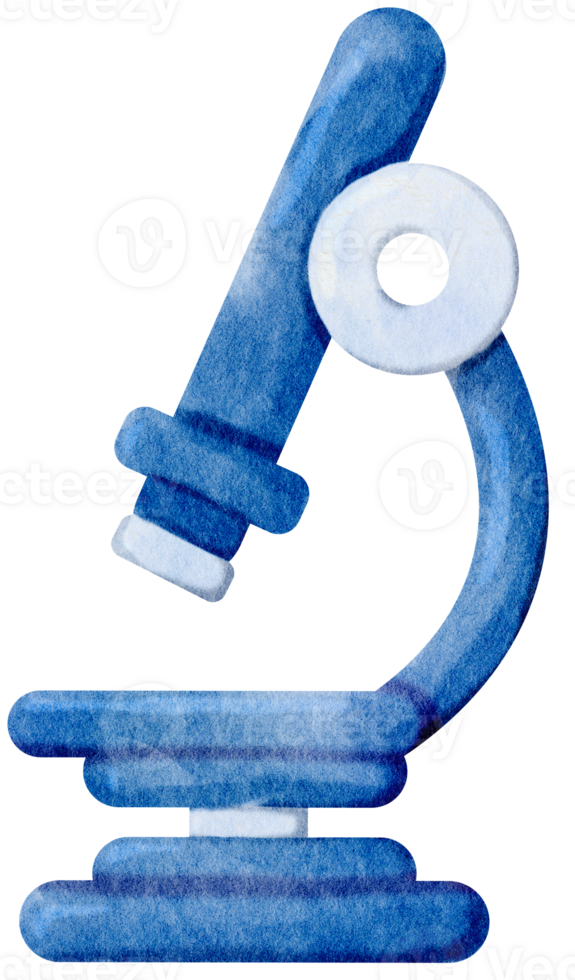 Watercolor blue microscope png
