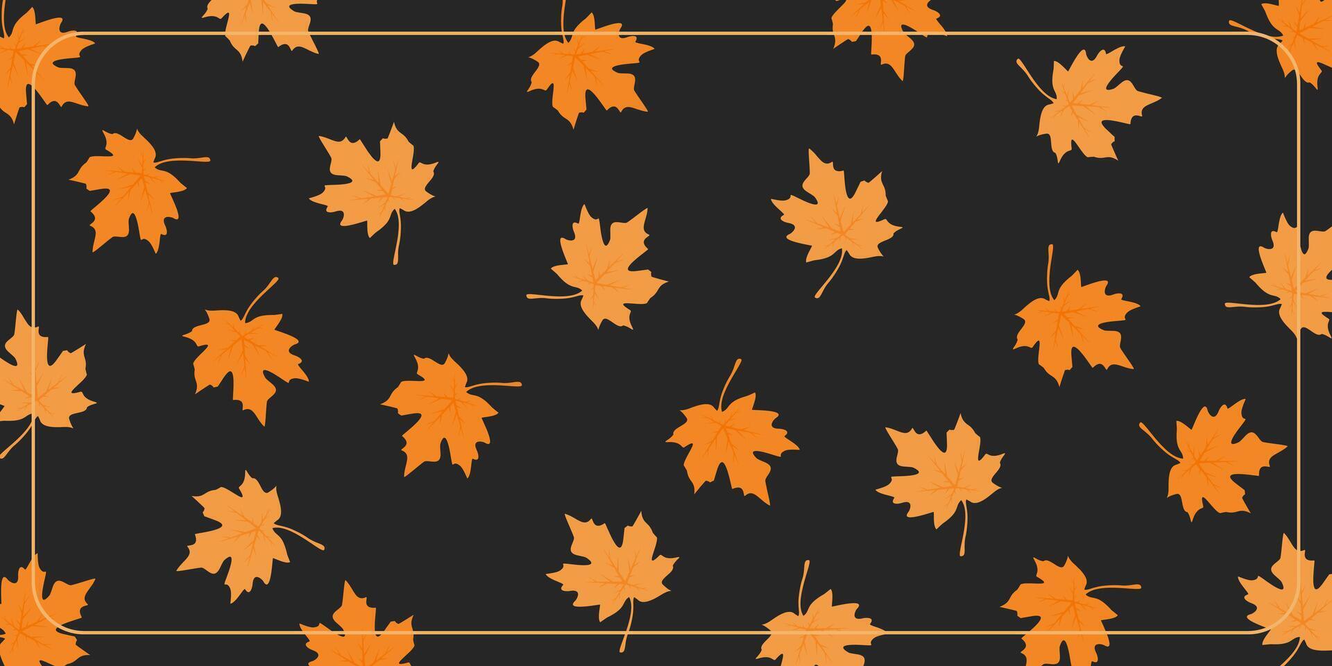 autumn abstract background with maple leaf icons. design for banner, poster, greeting card, social media. vector