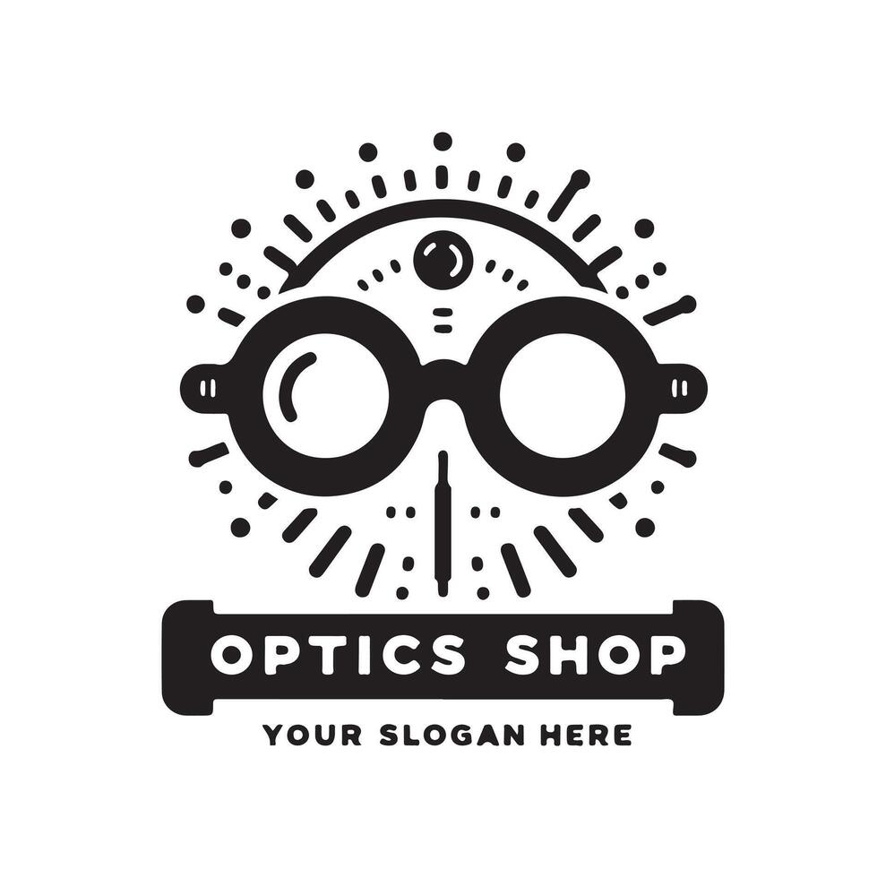 optics store logo illustration vector