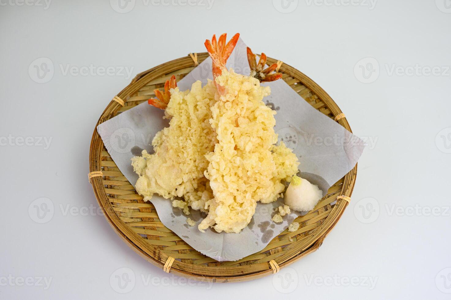 Japanese shrimp tempura coated breadcrumbs with seasoning photo