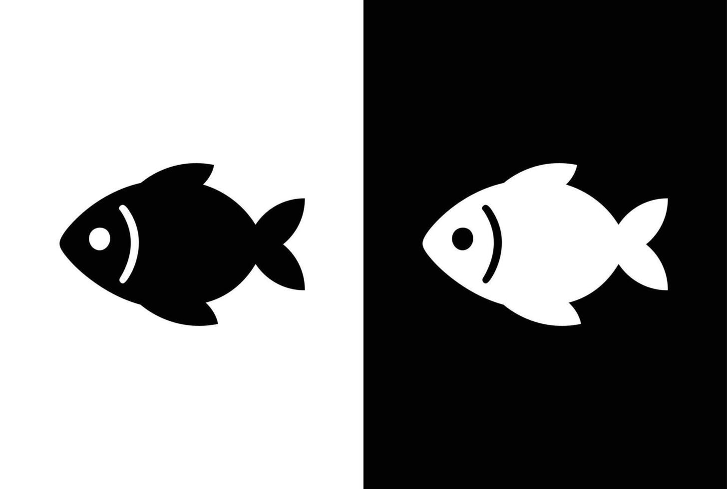 Fish or seafood flat icon for food apps and websites. Fish icon set isolated on white black background. food illustration vector