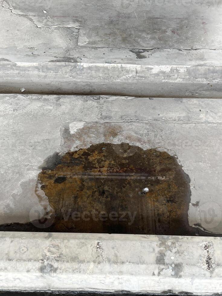 water on cement floor photo