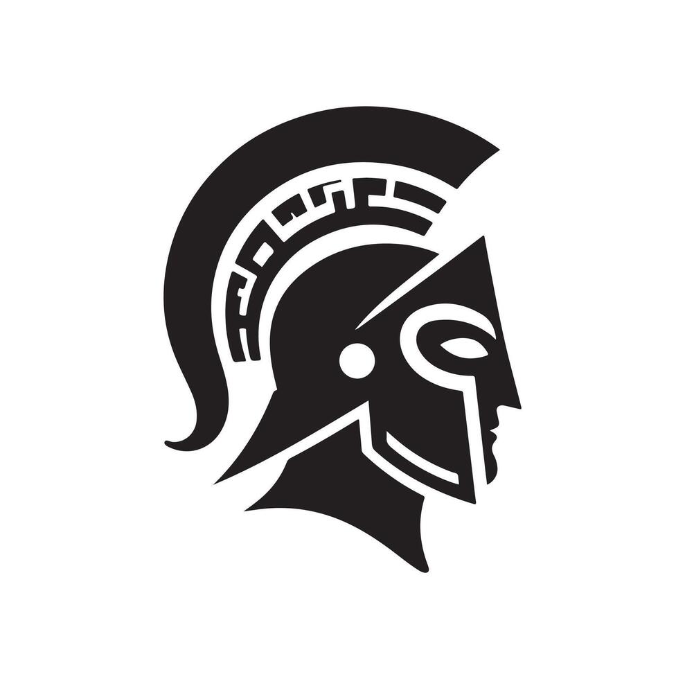 Greek warrior Spartan helmet illustration vector