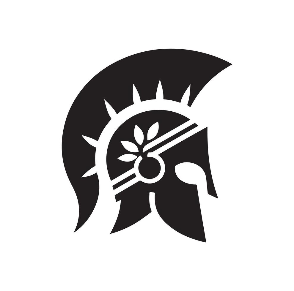 Greek warrior Spartan helmet illustration vector