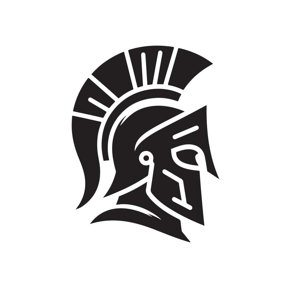 Greek warrior Spartan helmet illustration vector