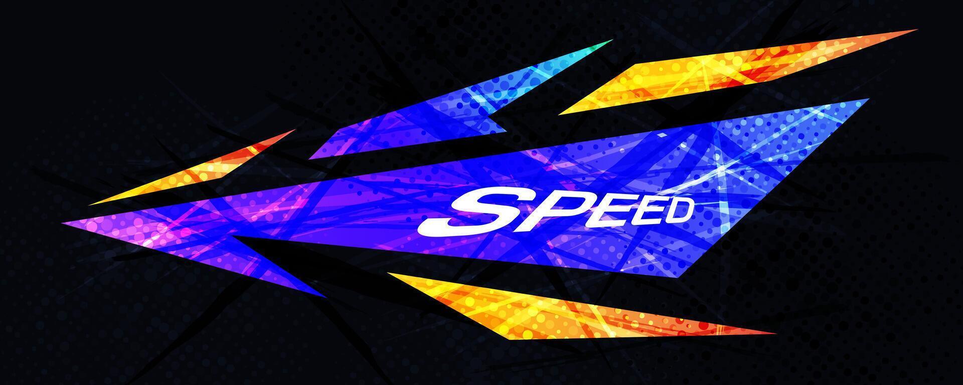 Abstract and Colorful Geometric Background with Speed Movement Concept vector