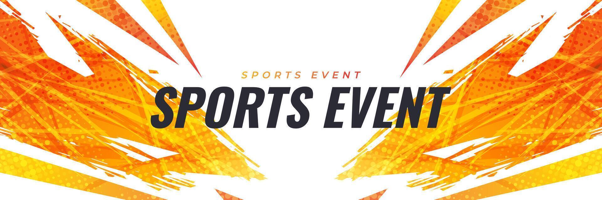 Abstract Sport Background with Orange Brush and Halftone Effect. Grunge Brushstroke Element for Poster or Banner Design vector
