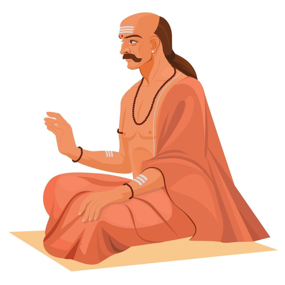 Indian Spiritual Guru celebrating guru purnima vector