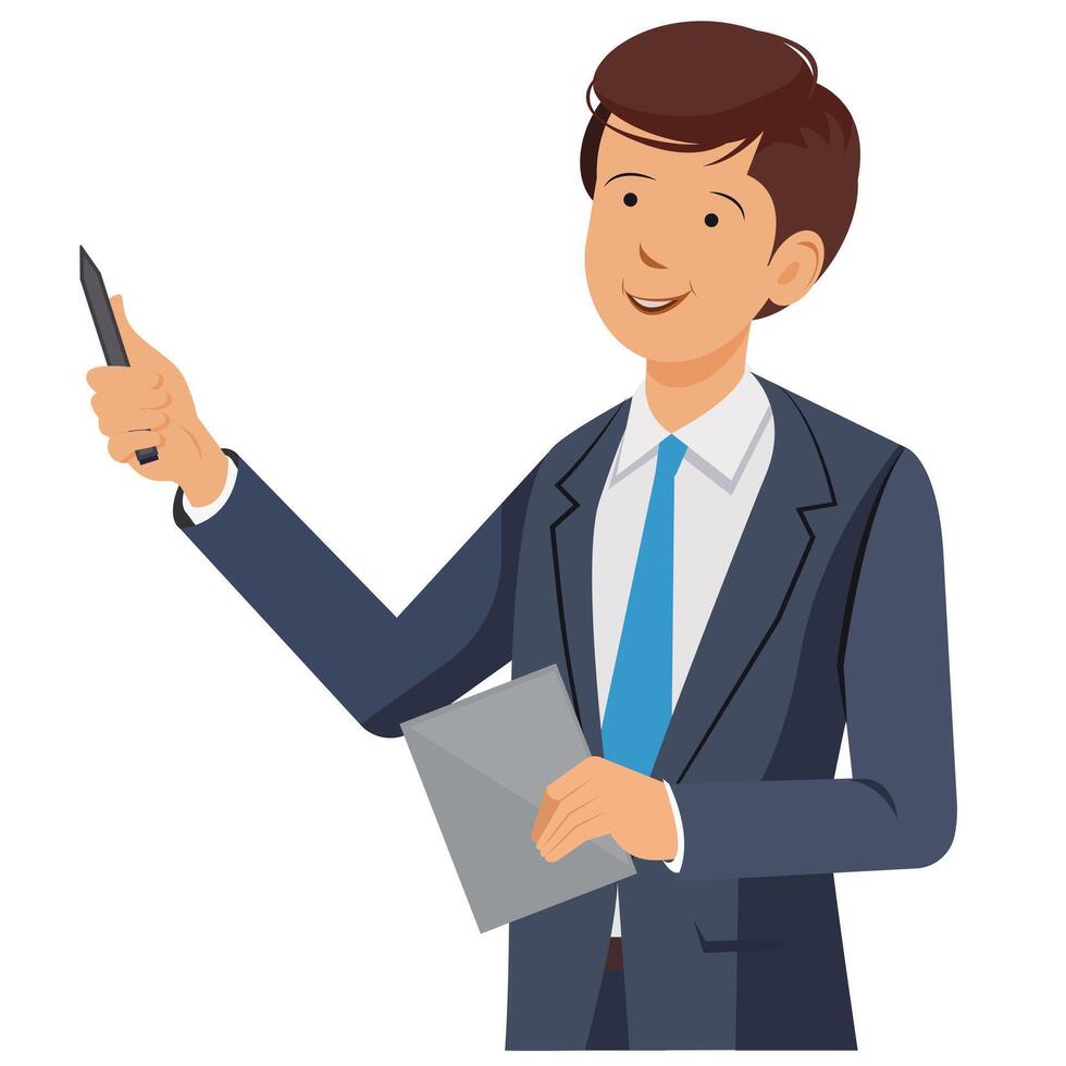 businessman giving a presentation People Icons vector