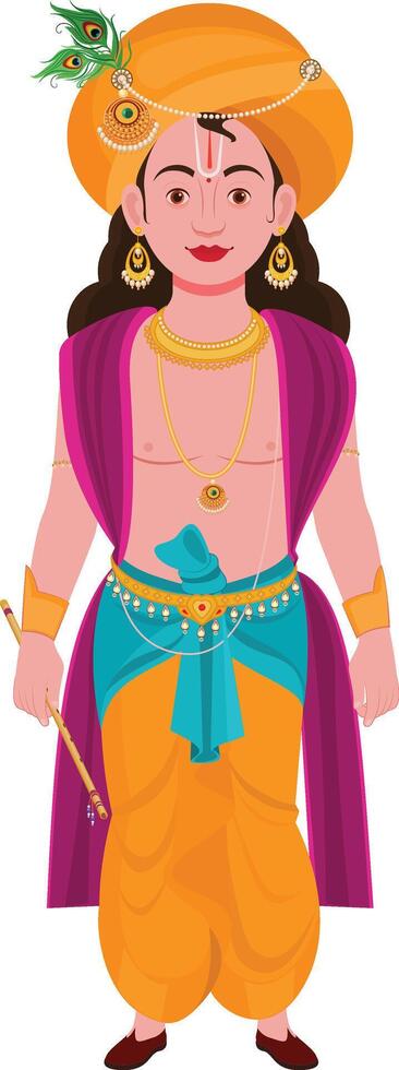 Shri Krishna, happy shree krishna janmashtami. vector