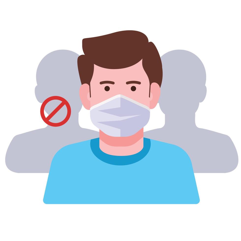Avoid close contact, medical concept vector