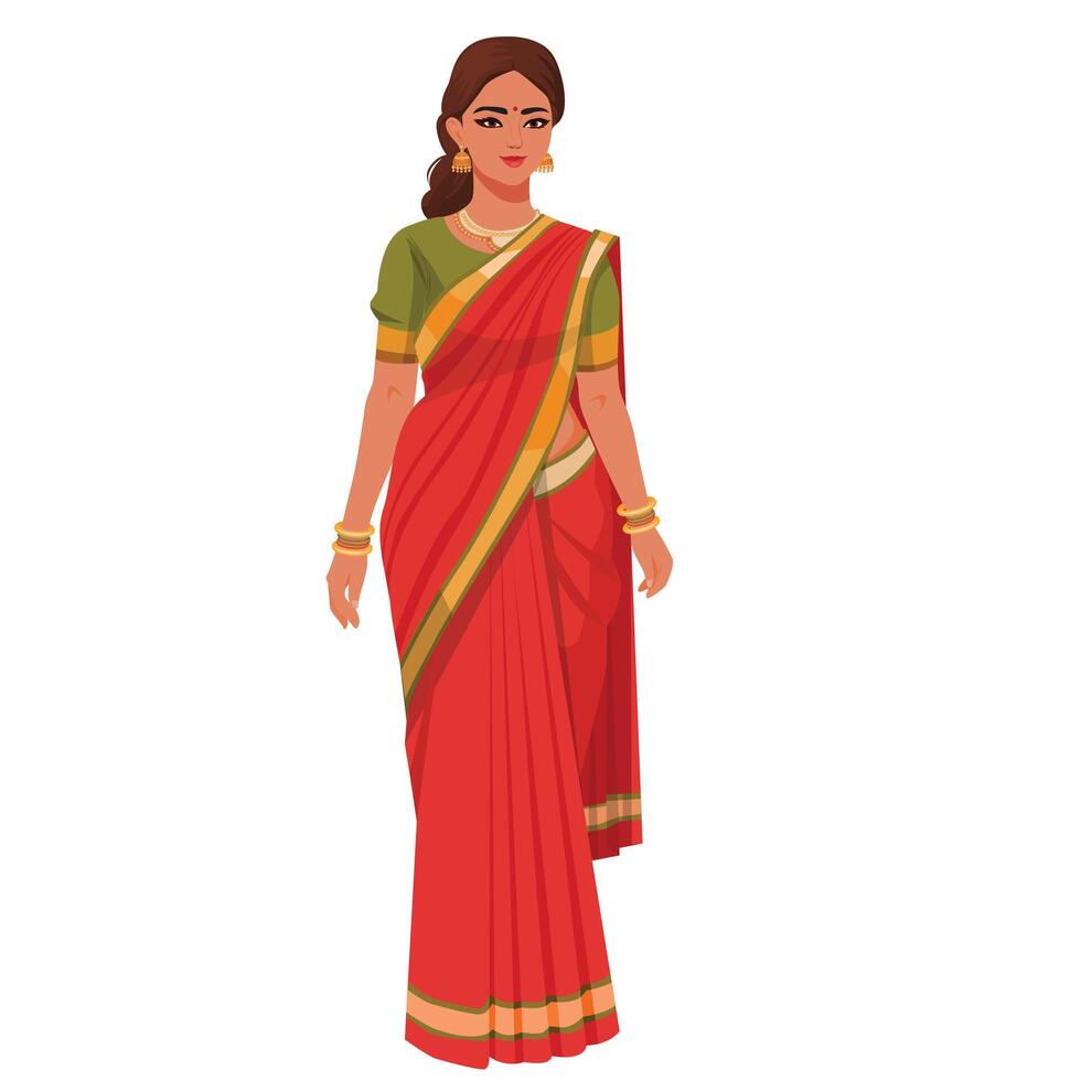 Indian lady teacher in saree vector