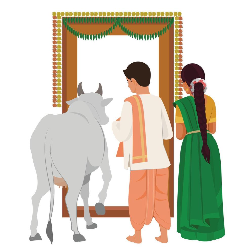House warming ceremony, Grihapravesham, Gruhapravesha Pooja vector