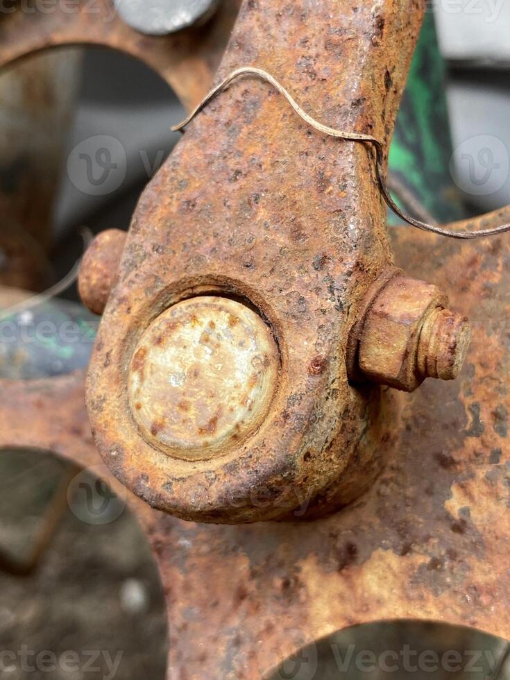 old rusty iron of bicycle photo